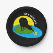 Kiwi – ニュージーランドの鳥とブロ(旅行パーティー) ペーパープレート (正面)