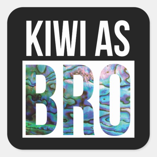 KIWI AS BRO GREETING PAUA スクエアシール (正面)