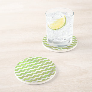 Kiwi Bashグリーンシェブロンパターン コースター