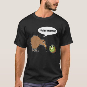 Kiwi Be Friendsかわいいキウイバードとキウイフルーツ Tシャツ