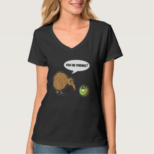 Kiwi Be Friendsかわいいキウイバードとキウイフルーツ Tシャツ