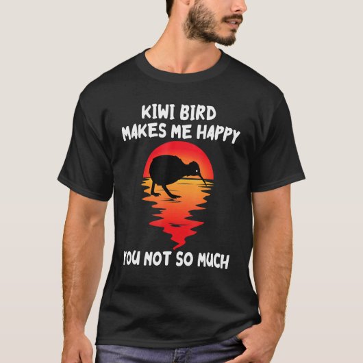Kiwi Birdが私を幸せな日没ニュージーランドKiwi B Tシャツ (正面)
