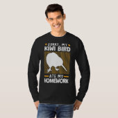 Kiwi Bird私の食べ宿題Flightless Kiwi Bird Tシャツ (正面フル)