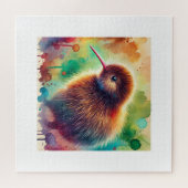 Kiwi Bird 010924AREF107 - Watercolor ジグソーパズル (横)