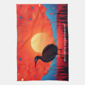 Kiwi Bird at Twilight キッチンタオル (縦)