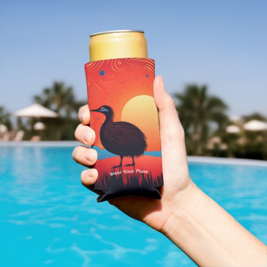 Kiwi Bird at Twilight スリム缶クーラー (インサイチュ プール)