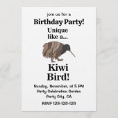 Kiwi Bird Birthday Party 招待状 (正面)