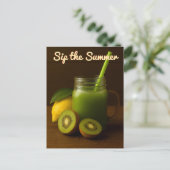 Kiwi & Citron Juice – 夏の味覚 ポストカード (スタンド正面)