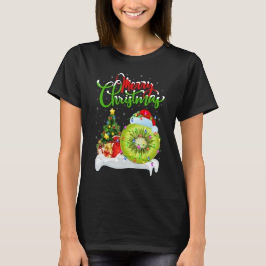 Kiwi Fruit Xmas Decorations Santa Kiwi Fruit Chr Tシャツ (正面)