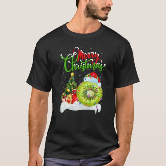 Kiwi Fruit  Xmas Decorations Santa Kiwi Fruit Chri Tシャツ (正面)