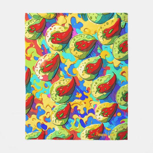 Kiwi Inferno - Pineapple Empire フリースブランケット (正面)