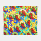 Kiwi Inferno - Pineapple Empire フリースブランケット (正面(横))