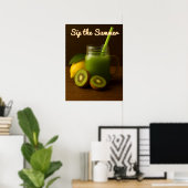 Kiwi & Lemon Juice – 夏のフレッシュフルーツポスター ポスター (ホームオフィス)