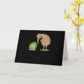 Kiwi Neuseeland flugunfähig Vogel Kiwifrucht カード (黄色い花)