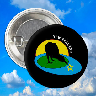 Kiwi - New Zealand Bird & Bro /travelボタン 缶バッジ