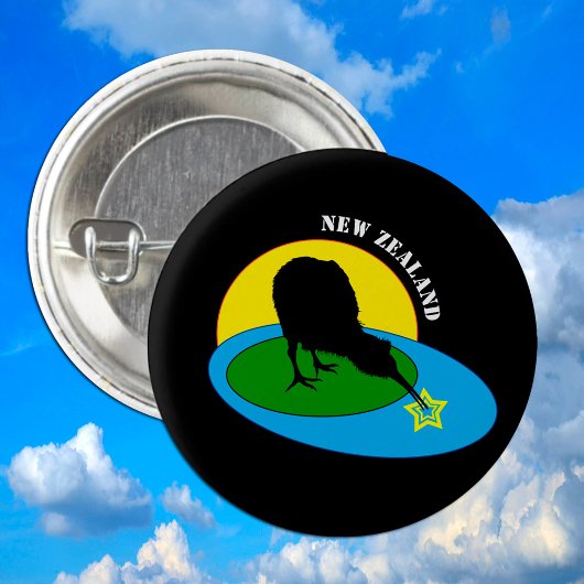 Kiwi - New Zealand Bird & Bro /travelボタン 缶バッジ