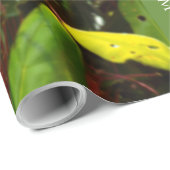 KIWI NZ赤い緑のポウチュカワ花のクリスマスメッセージ ラッピングペーパー (ロールコーナー)