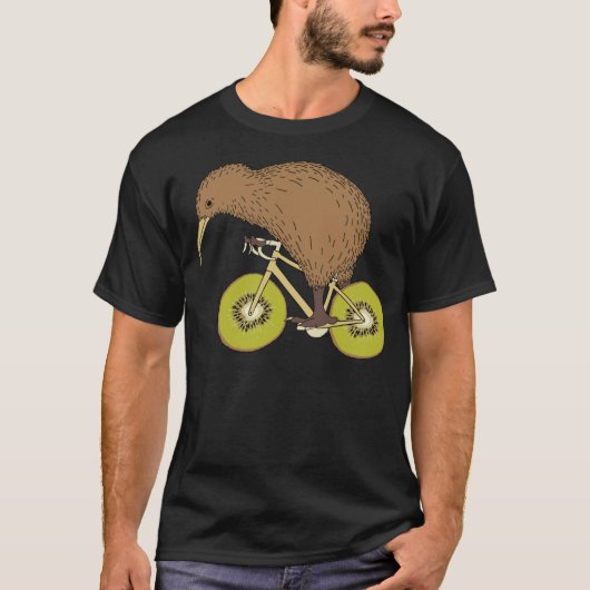 Kiwi Riding Bike With Kiwi Wheels bicycle Tシャツ (正面)