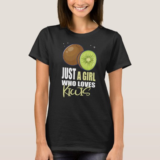 Kiwisを愛する女の子I Kiwi Fruit I Girl Ki Tシャツ (正面)