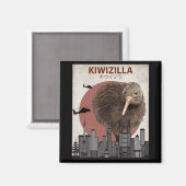 Kiwizilla Funny Kiwi New Zealand Bird Lovers Gift マグネット (正面/裏面)