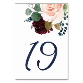 KJの水彩画の青いフォント#16のための数を台に置いて下さい テーブルナンバー