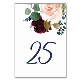 KJの水彩画の青いフォント#25のための数を台に置いて下さい テーブルナンバー