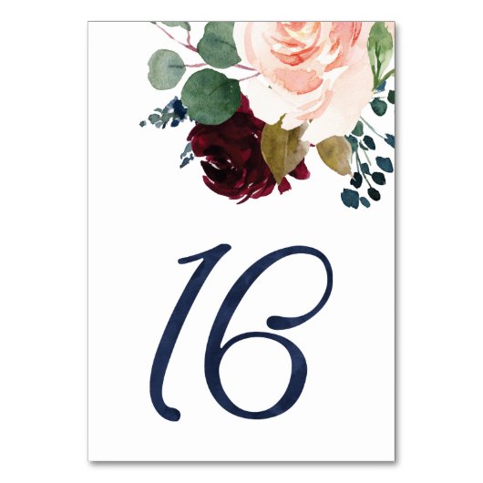 KJ水彩青フォント#16の表番号 テーブルナンバー (正面)