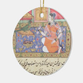 Kjujistaのオウムに話している商人の妻 セラミックオーナメント (左)