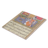 Kjujistaのオウムに話している商人の妻 タイル (側面)