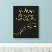 KJVの聖句で賛美しよう キャンバスプリント (インサイチュ (ウッドフロア))