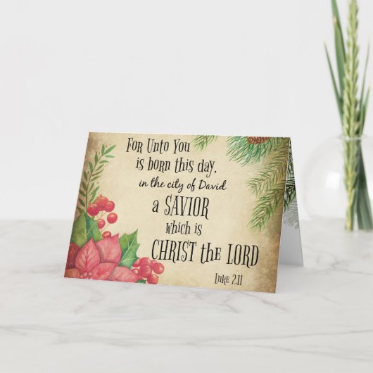 KJVバイブル聖句クリスマス カード (正面)