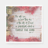 KJVルカ聖書の聖句クリスマス スタンダードランチョンナプキン (正面)
