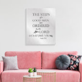 KJV聖書の聖句:善人のステップ キャンバスプリント (インサイチュ (リビング))