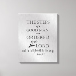 KJV聖書の聖句：善人のステップ キャンバスプリント