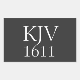 KJV 1611白黒クリスチャン 長方形シール