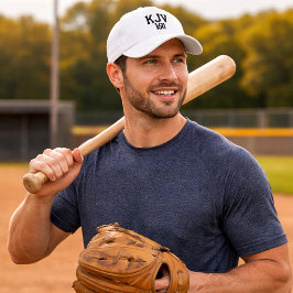 KJV 1611白黒ベースボールハット 刺繍入りキャップ