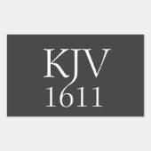 KJV 1611 黒と白のクリスチャングッズ 長方形シール (正面)
