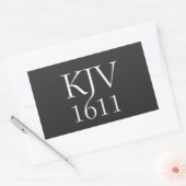 KJV 1611 黒と白のクリスチャングッズ 長方形シール (封筒)