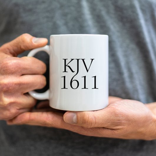 KJV AV 1611ブラックタイポグラフィ コーヒーマグカップ