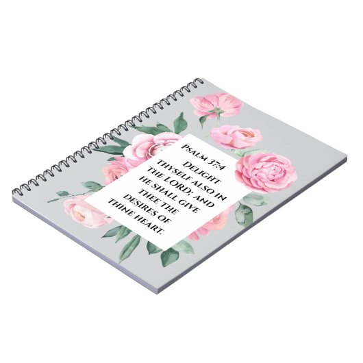 KJV Psalm Pink Peony Woman's Devoptional Journal ノートブック (左側)
