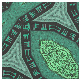 Klaatuの水および緑 ファブリック