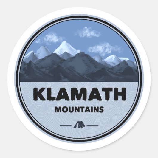 Klamath Mountains California Oregon Camping ラウンドシール (正面)