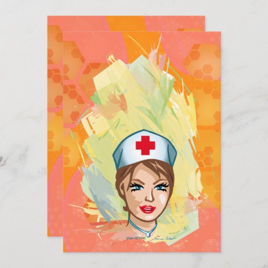 Klappkarte - Krankenschwester 招待状 (正面/裏面)