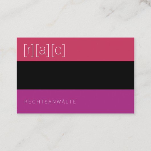 Klar, farbig, deutlich 名刺 (正面)