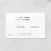 Klar, farbig, deutlich visitenkarte 名刺 (裏面)