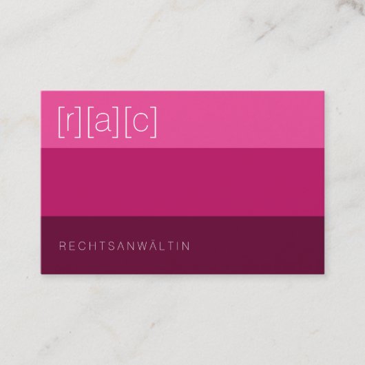 Klar, farbig, deutlich visitenkarte 名刺 (正面)