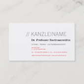 Klar und支配的な名刺 名刺 (正面)