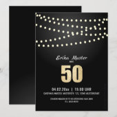 Klassische & edle Einladung 50. Geburtstag 案内状 (正面/裏面)