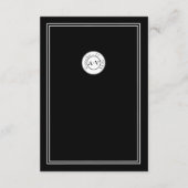 Klassische formelle schwarz-weiße Hochzeitsdetails エンクロージャーカード (裏面)