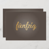 Klassische Gold Party Einladungen 50. Geburtstag 招待状 (正面/裏面)